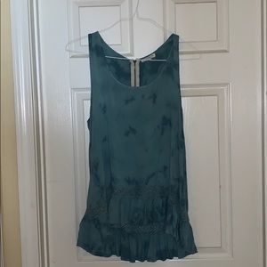 high-low long teal blouse